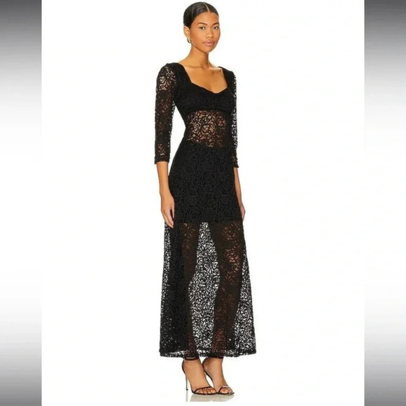 NWOT free people  Adored Maxi in Black dress - Picture 2 of 14